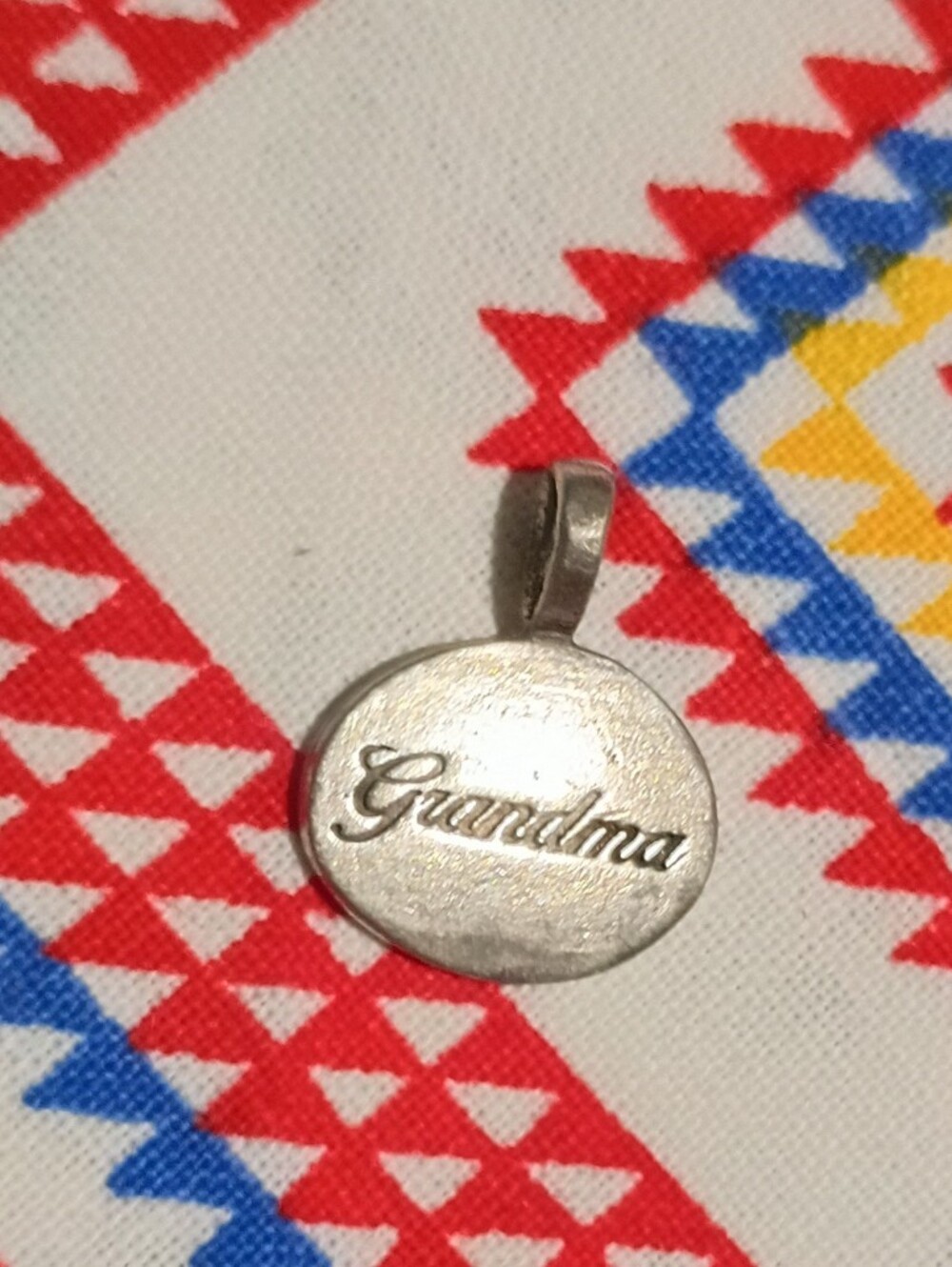 Origami Owl Silver 'Grandma' Engraved Oval Hanging Charm